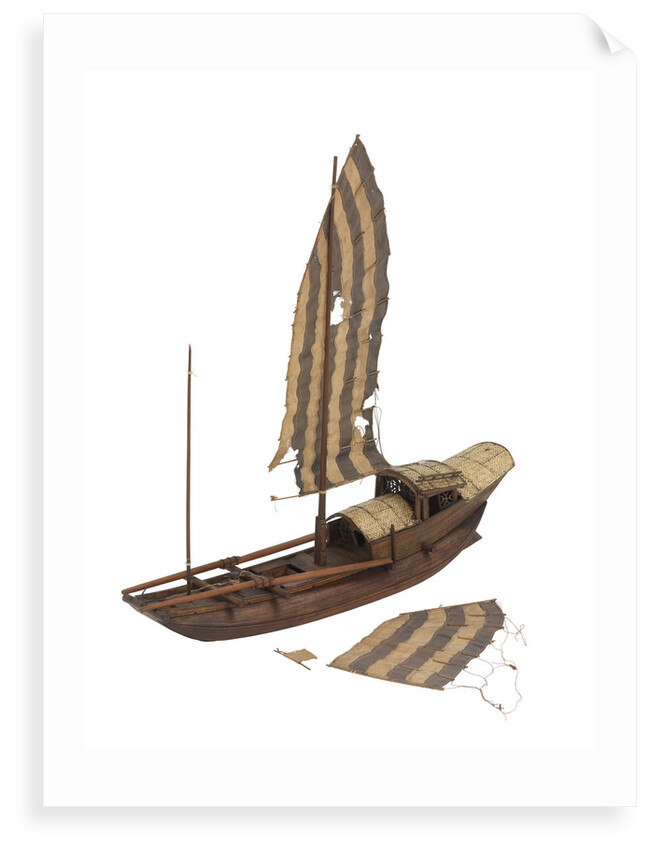 A model of a cargo vessel; River Junk, China by unknown