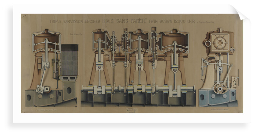 Instructional, picture model of battleship HMS 'Sans Pareil' (1887) by H. & T. C. Batchelor