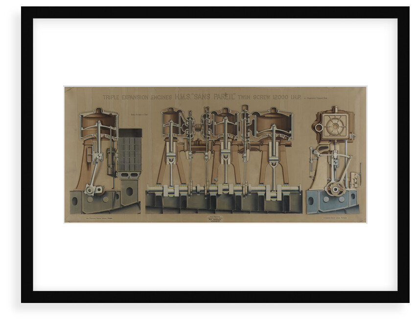 Instructional, picture model of battleship HMS 'Sans Pareil' (1887) by H. & T. C. Batchelor