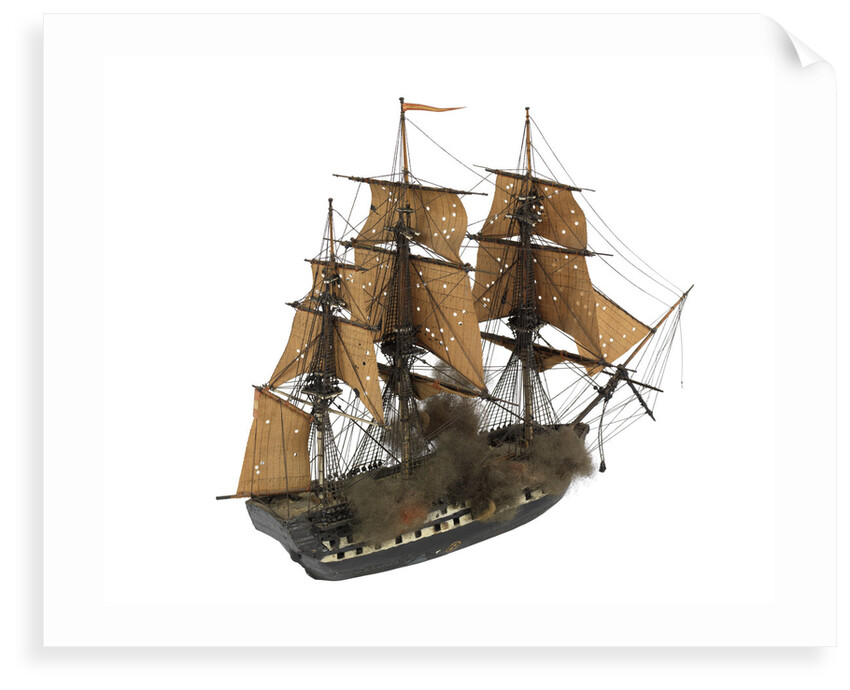 Warship; 74 guns by William Haines