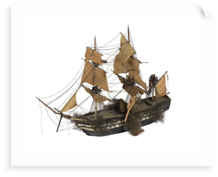 Warship; 74 guns by William Haines