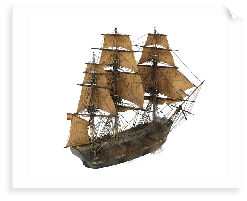Warship; 74 guns by William Haines