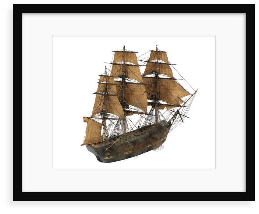 Warship; 74 guns by William Haines