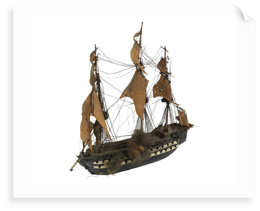 Warship; 74 guns by William Haines