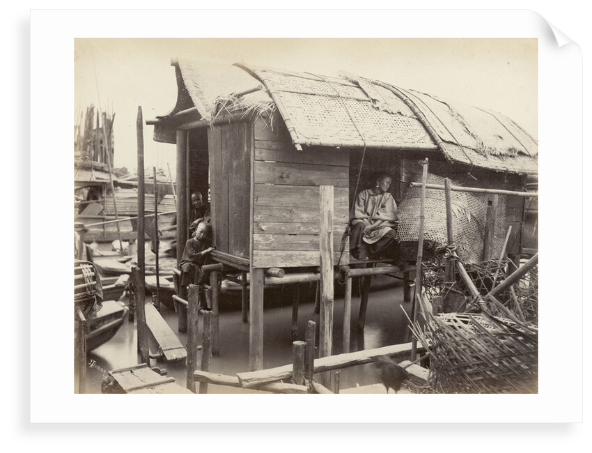 Creek life on the Pearl River [Zhu Jiang], large-format albumen print by John Thomson