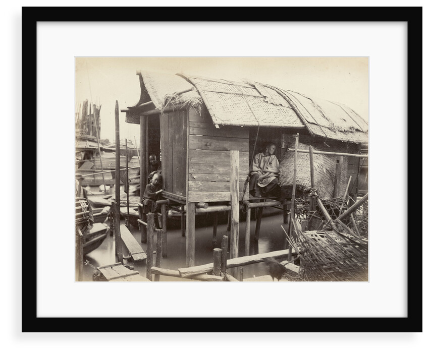 Creek life on the Pearl River [Zhu Jiang], large-format albumen print by John Thomson