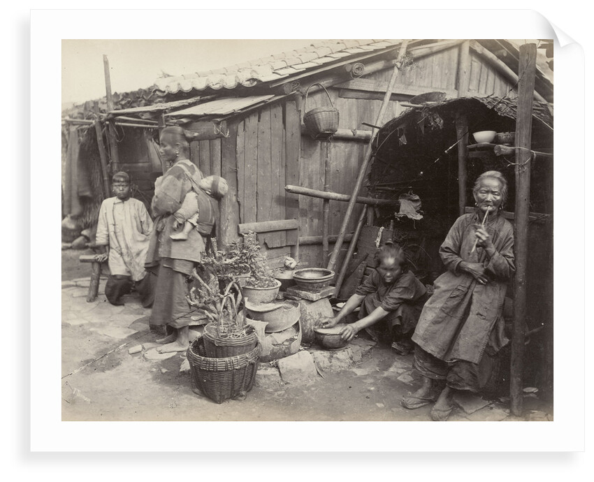 A domestic family scene in China: residents of Canton [Guangzhou], large-format albumen print. by John Thomson