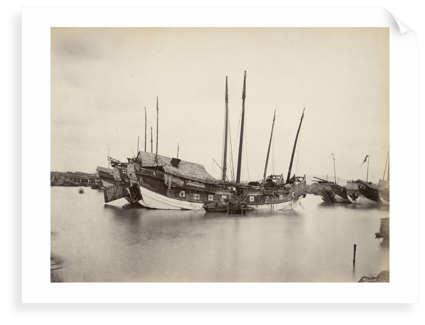 Junks on the Pearl River [Zhu Jiang] near Canton, large-format albumen print by John Thomson