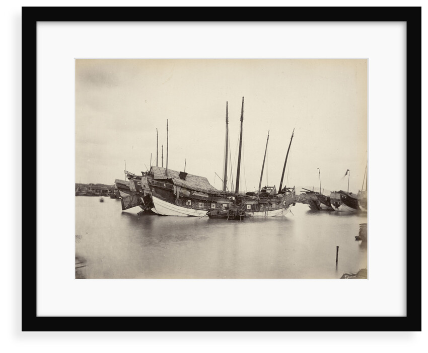Junks on the Pearl River [Zhu Jiang] near Canton, large-format albumen print by John Thomson