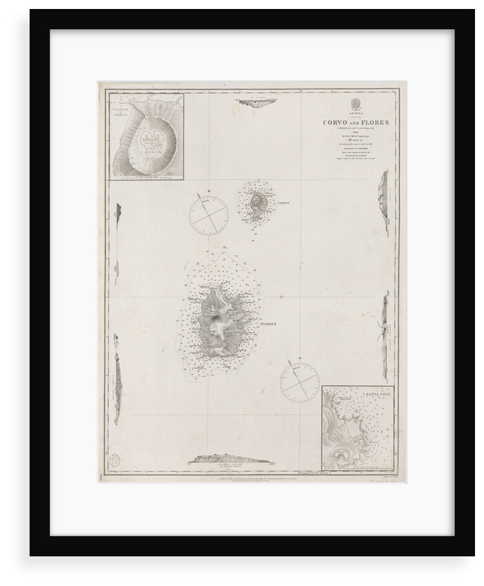 Azores Corvo and Flores. Surveyed by Capt. A.T.E Vidal R.N 1844. by British Admiralty