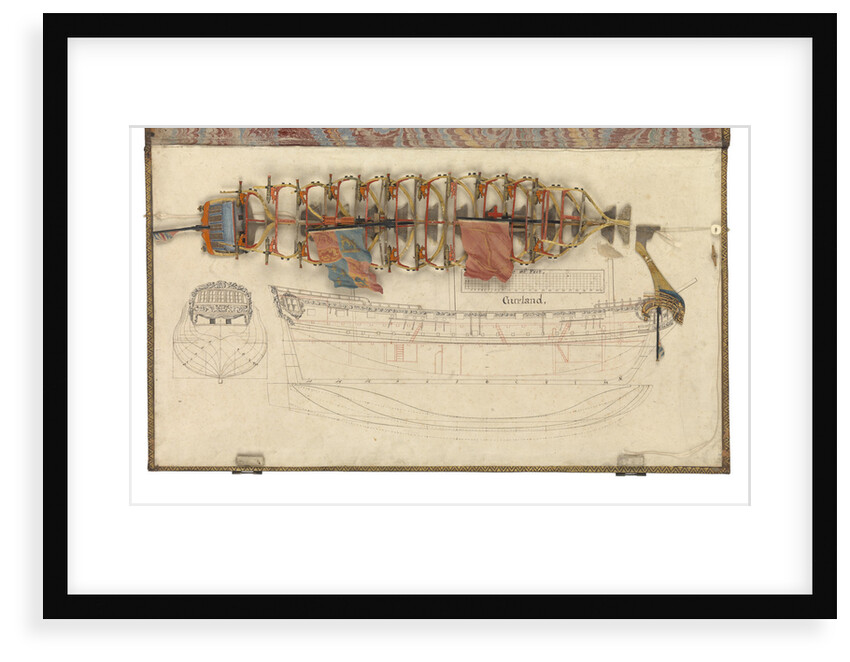 Folding model and plan of the 'Gurland' (1721) by unknown