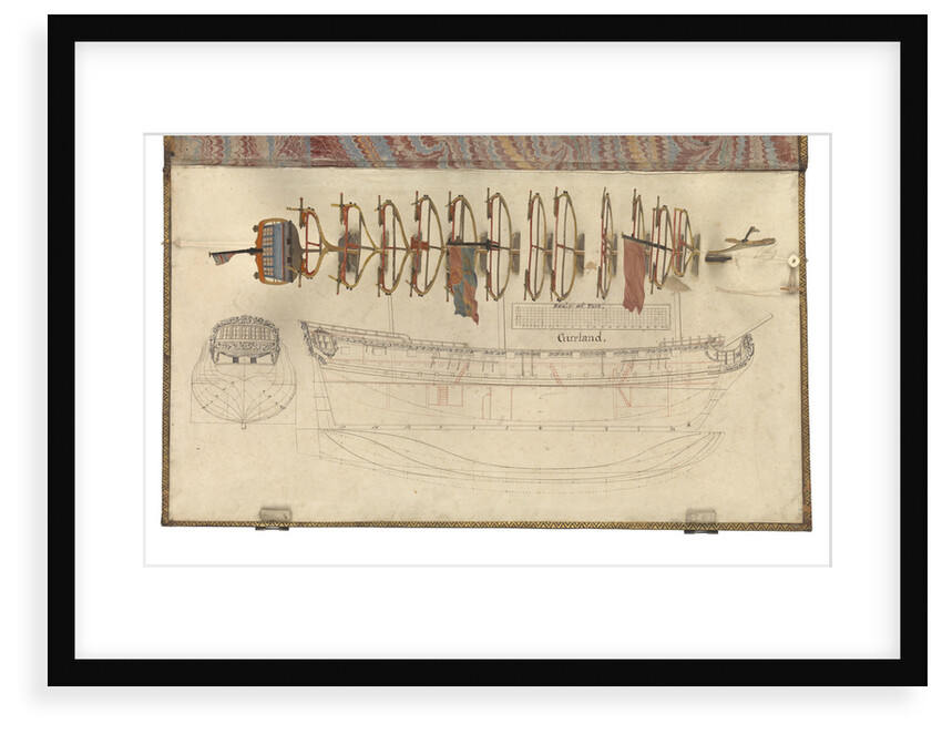 Folding model and plan of the 'Gurland' (1721) by unknown