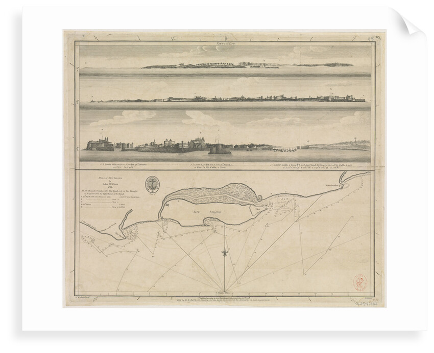 Plan of Diu Island by John McCluer 1788 by British Admiralty