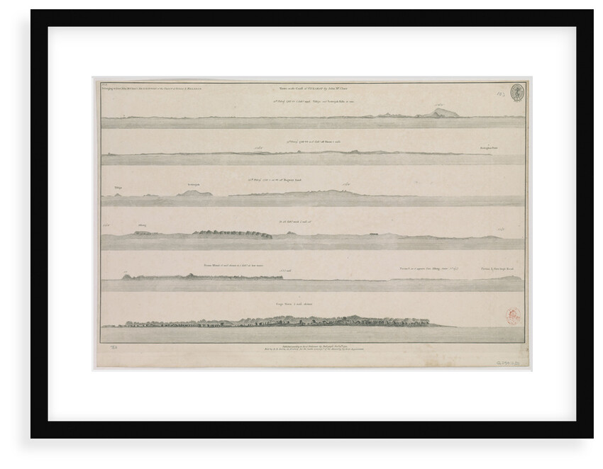 Views on the coast of Guzarat by John McCluer Pl 8 belonging to Lieut John McCluer's description of the Coast of India & Malabar by British Admiralty