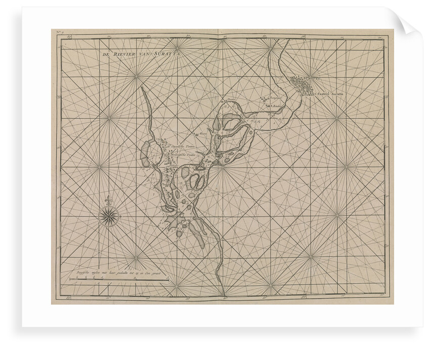 River approach to Surat by Valentyn & van Keulen
