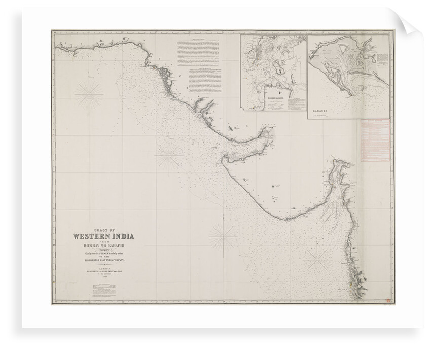 Coast of Western India from Bombay to Karachi compiled chiefly from the surveys made by order of the honorable East India Company by James Imray & Son