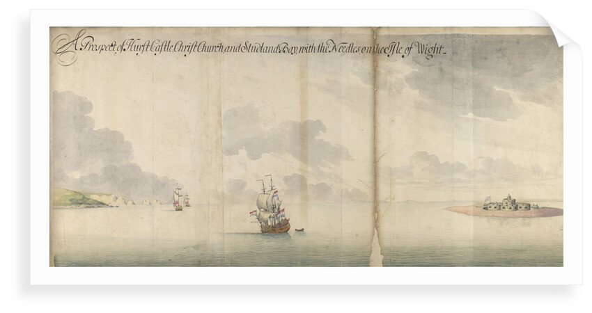 A prospect of the Hurst Castle, the Needles and the Isle of Wight by Thomas Philips