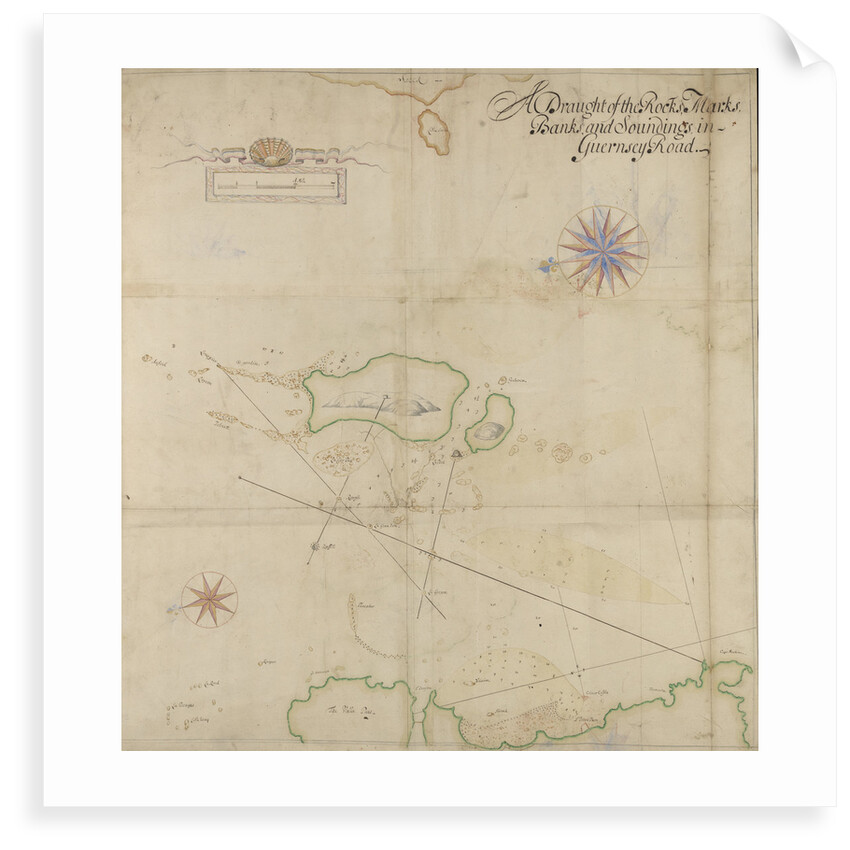 A draught of the rocks marks banks and soundings in Guernsey Road by Thomas Phillips