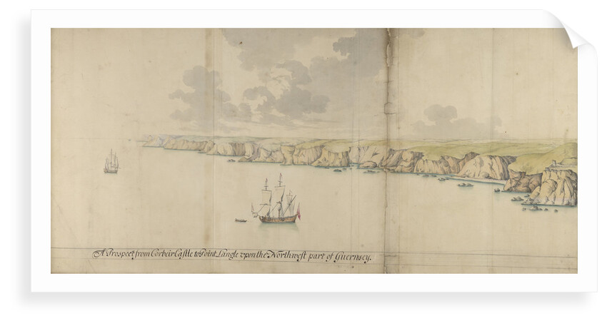 A prospect from Corbeir Castle tp Point Langle upon the north-west part of Guernsey by Thomas Phillips