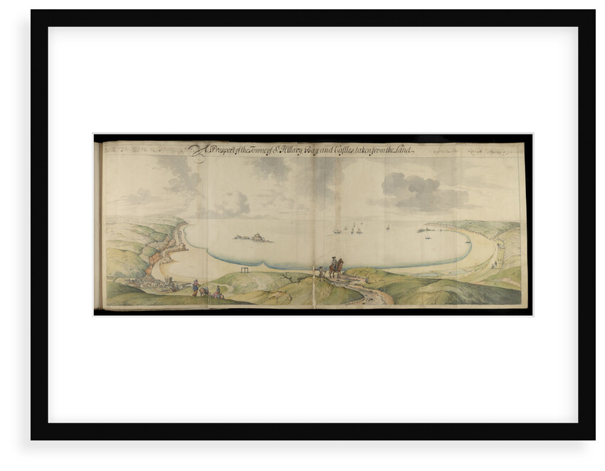 Channel Islands Survey: A prospect of St Hilary Bay and Castles from the land by Thomas Phillips