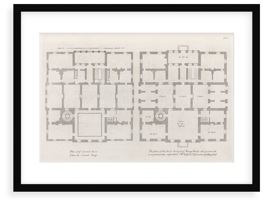 Floor plans of the Queen's House by Colen Campbell
