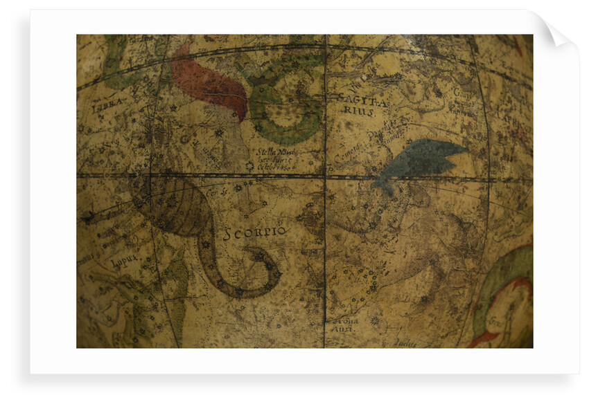 Celestial table globe, detail of Scorpio & Sagittarius by Isaac Habrecht II