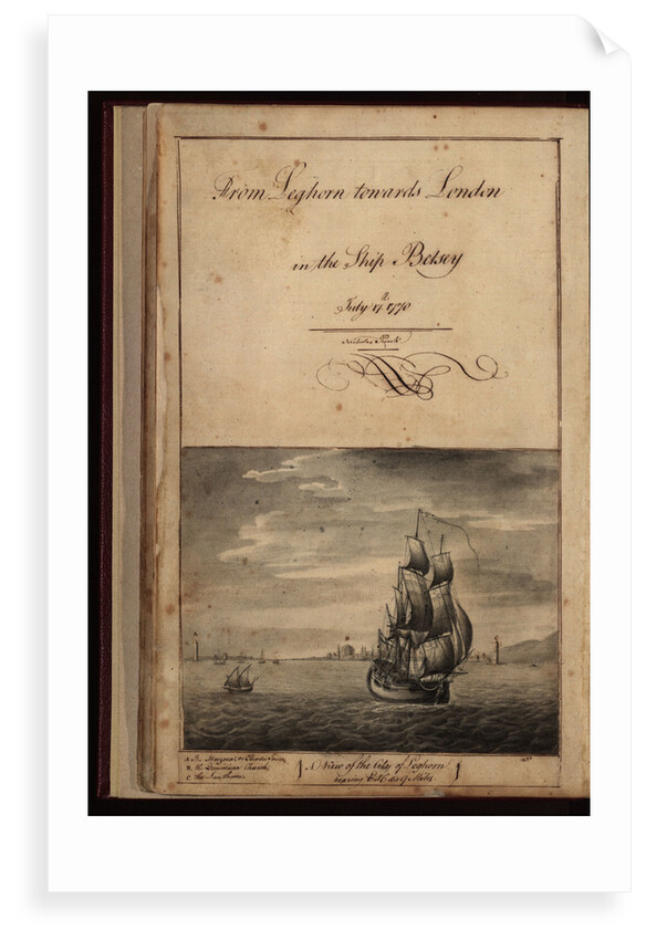 Frontispiece of 'From Leghorn towards London in the ship 'Betsey'' by Nicholas Pocock, 1770 by unknown