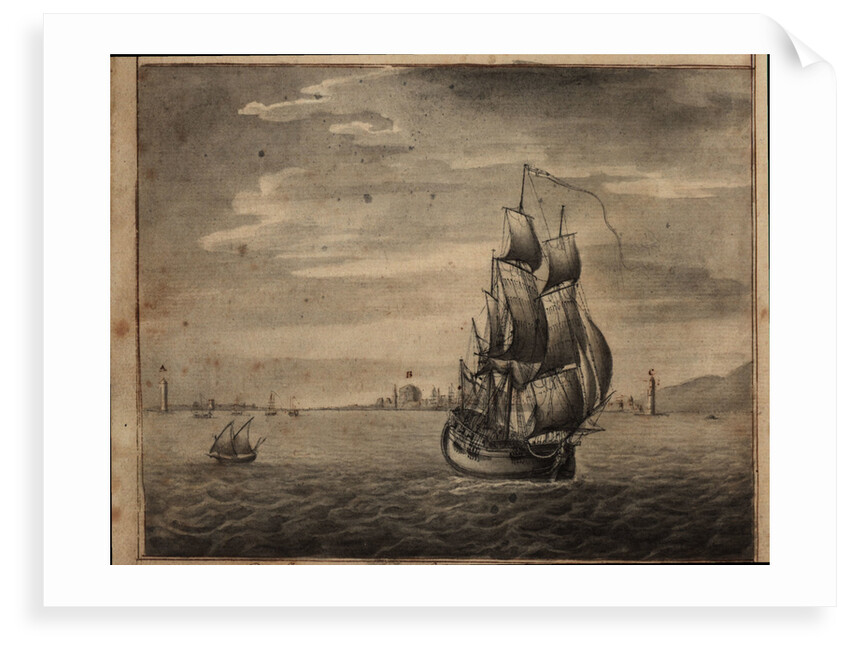 A view of the city of Leghorn, page from 'From Leghorn towards London in the ship 'Betsey'' by Nicholas Pocock, 1770 by Unknown