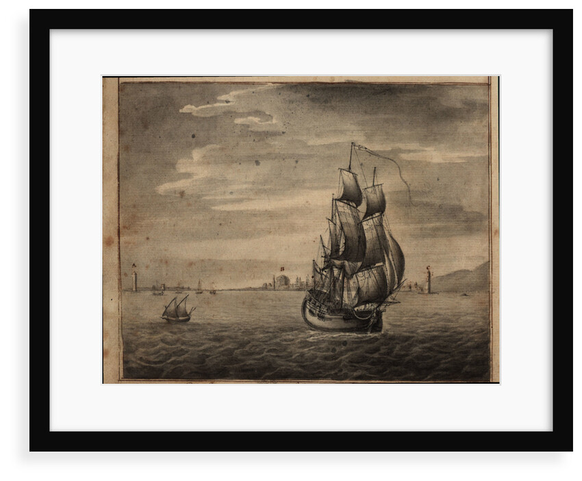 A view of the city of Leghorn, page from 'From Leghorn towards London in the ship 'Betsey'' by Nicholas Pocock, 1770 by Unknown