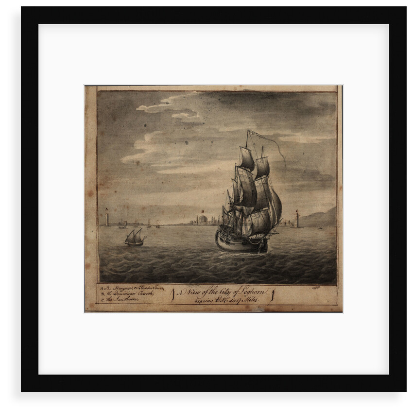 A view of the city of Leghorn, page from 'From Leghorn towards London in the ship 'Betsey'' by Nicholas Pocock, 1770 by unknown