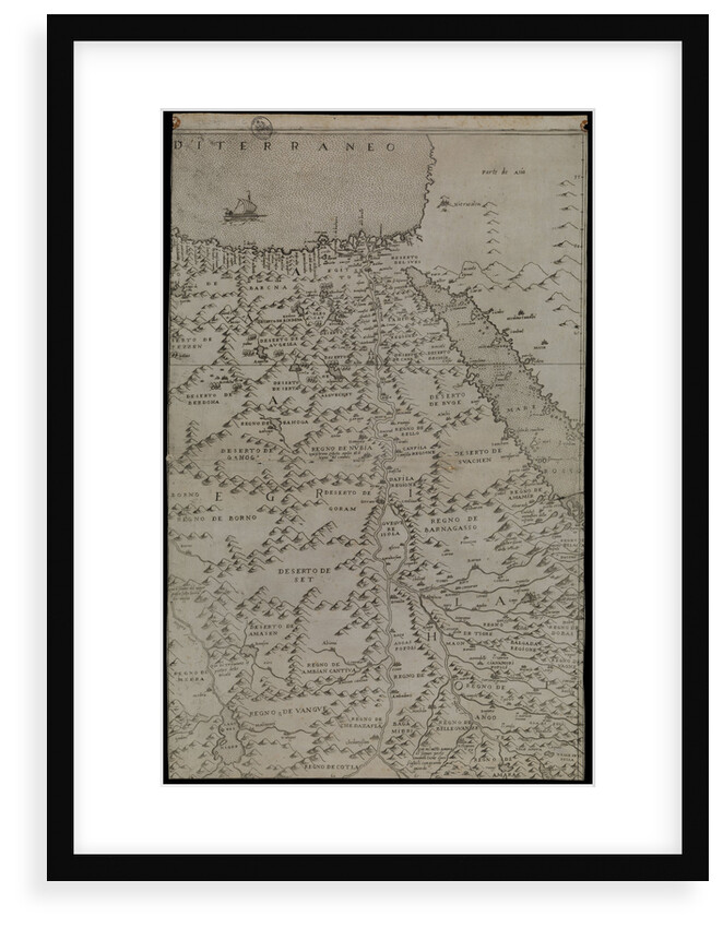 Map of Africa, 1564 - 1 of 8 sheets by Giacomo Gastaldi
