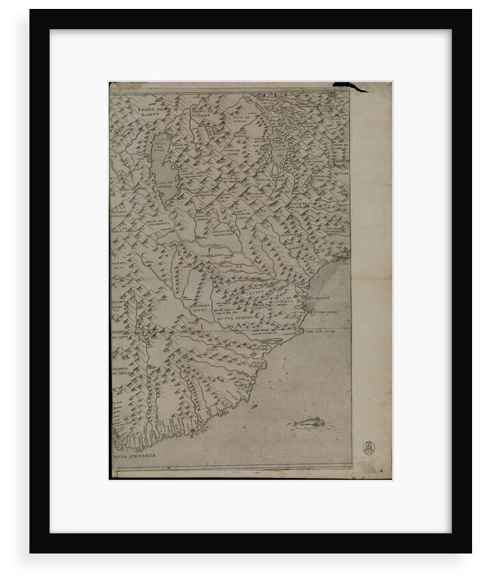Map of Africa, 1564 - 1 of 8 sheets by Giacomo Gastaldi
