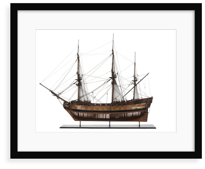 A contemporary full hull model of a 64-gun two-decker ship of the line (circa 1775) by unknown