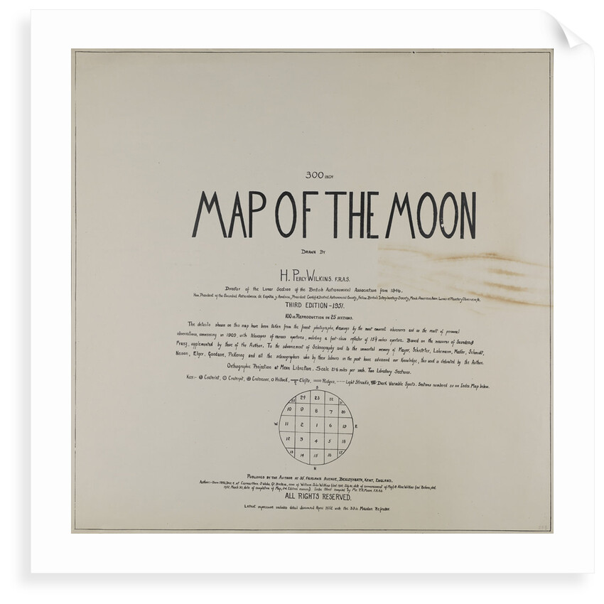Map of the moon by H Percy Wilkins, third edition, 1952 by H. Percy Wilkins