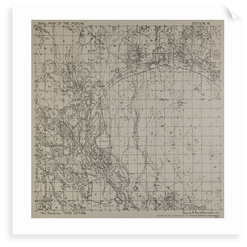 Map of the moon by H Percy Wilkins, third edition, 1955 by H. Percy Wilkins