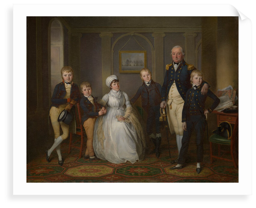 Captain Richard Grindall (1750-1820) and Katherine Grindall (1759-1831) with their sons by Richard Livesay