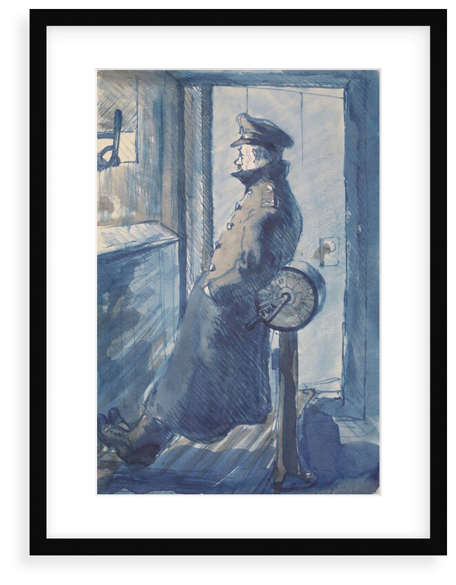 Informal pose in the wheelhouse by John Kingsley Cook