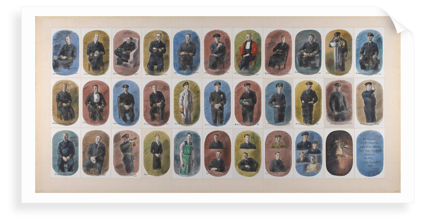 The Captain of HMS Repulse and some of his Officers and Ship's Company. Drawn in the Ship July-August 1941 by Barnett Freedman