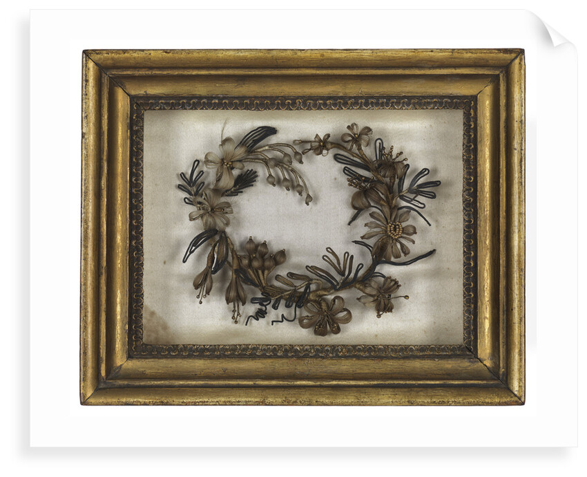 Wreath made from hair by Emma Hamilton