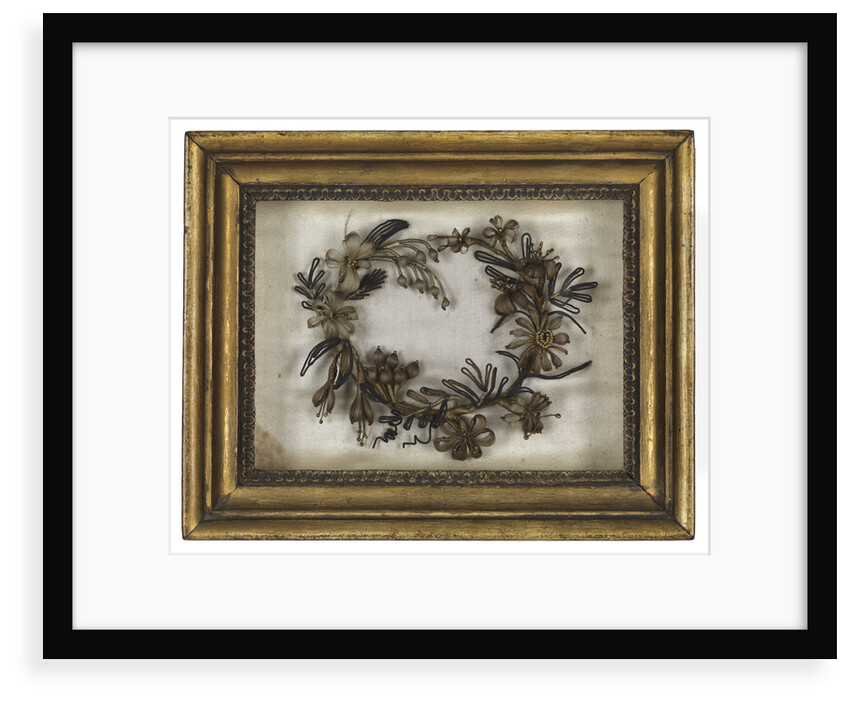 Wreath made from hair by Emma Hamilton