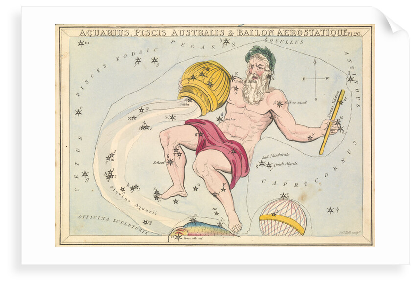 Aquarius, Piscis Australis & Ballon Aerostatique by Sidney Hall