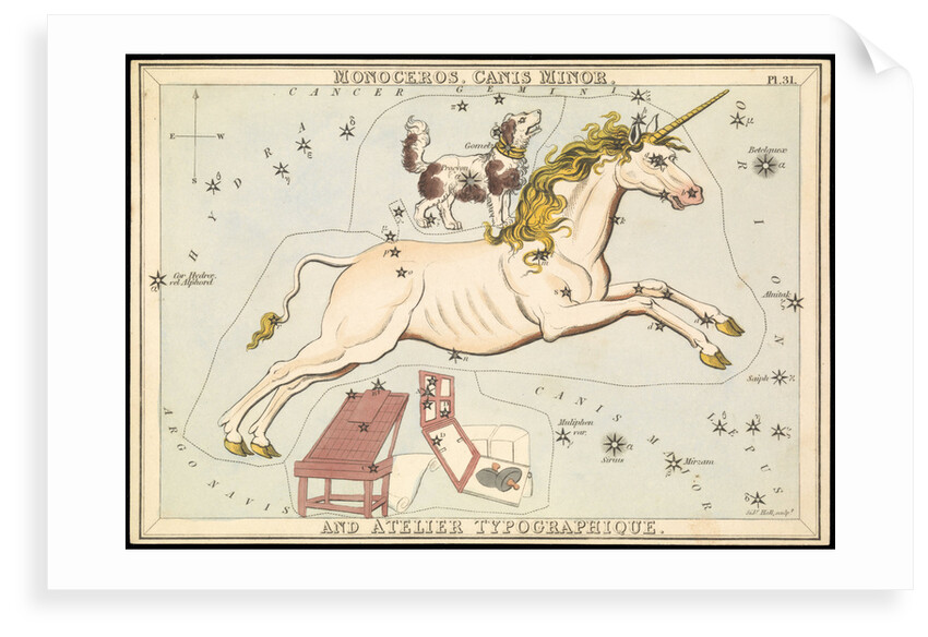 Monoceros, Canis Minor and Atelier Typographique by Sidney Hall