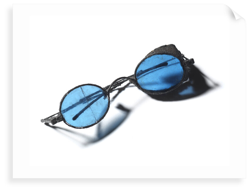 Snow goggles with blue lenses: Relic of Sir John Franklins last expedition 1845-1848 by Unknown