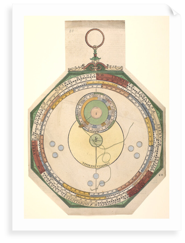 Volvelle giving the simplest way of determining the path of Venus along the ecliptic by Peter Apian