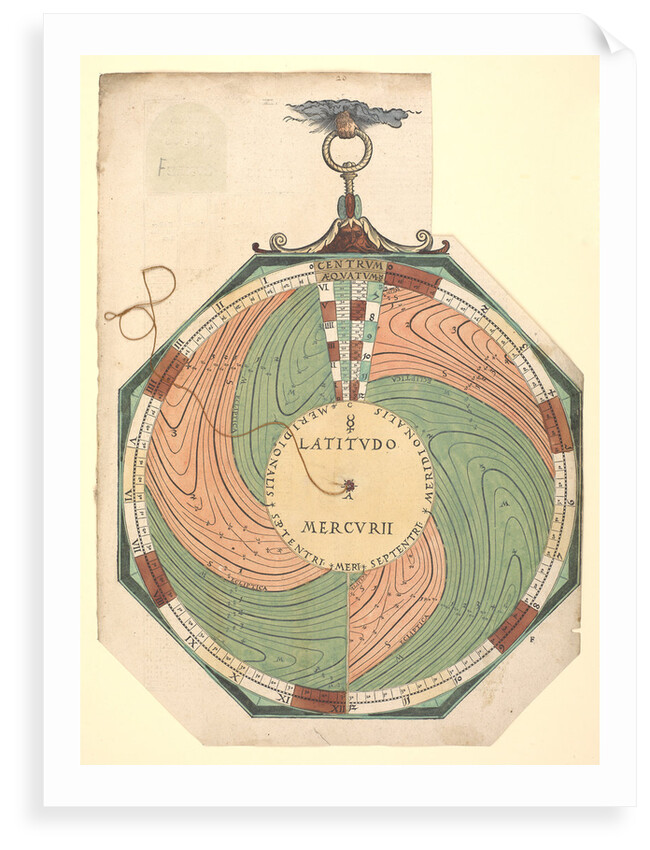Volvelle for determining the latitude of Mercury by Peter Apian