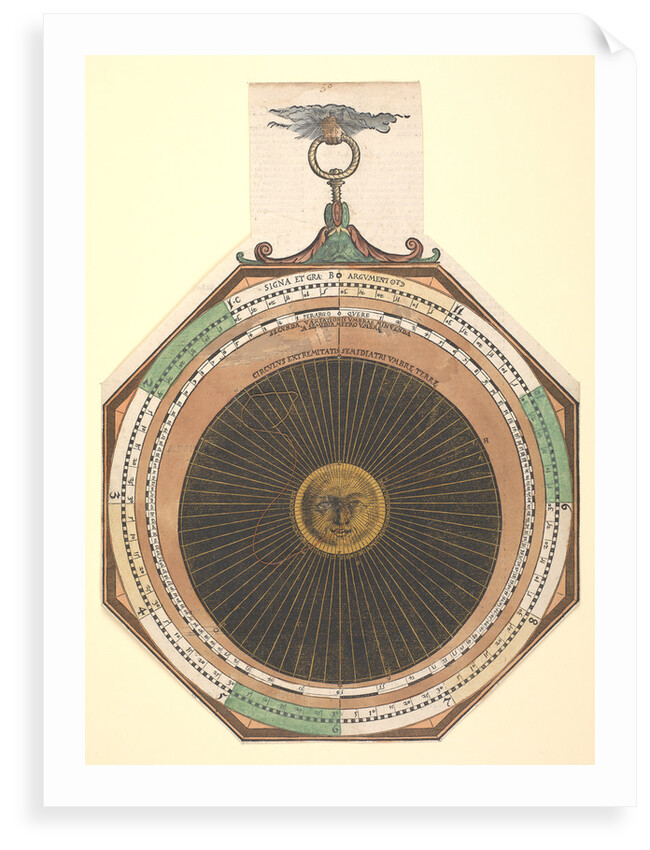 Volvelle giving the rules for predicting solar and lunar eclipses by Peter Apian