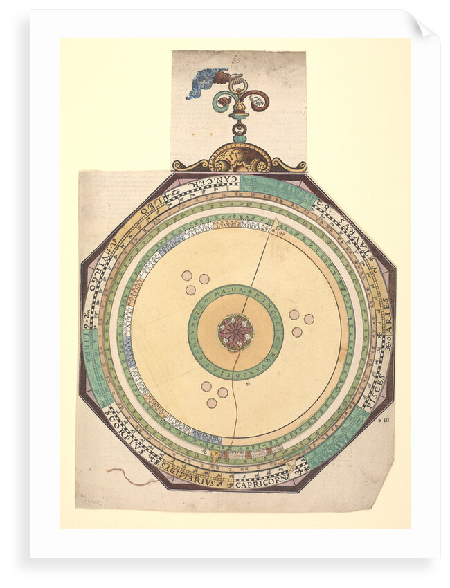 Volvelle to describe the major conjunctions of the superior planets, Saturn, Jupiter and Mars by Peter Apian