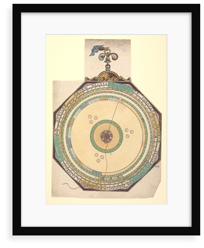 Volvelle to describe the major conjunctions of the superior planets, Saturn, Jupiter and Mars by Peter Apian