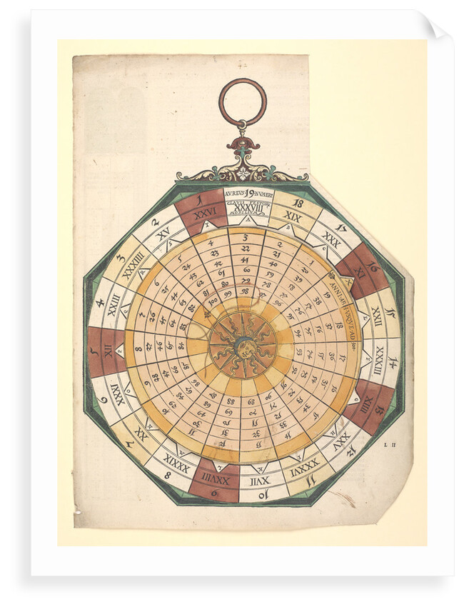 Volvelle for finding the quantity and dates of moveable feasts necessary for the establishment of the Julian calendar by Peter Apian