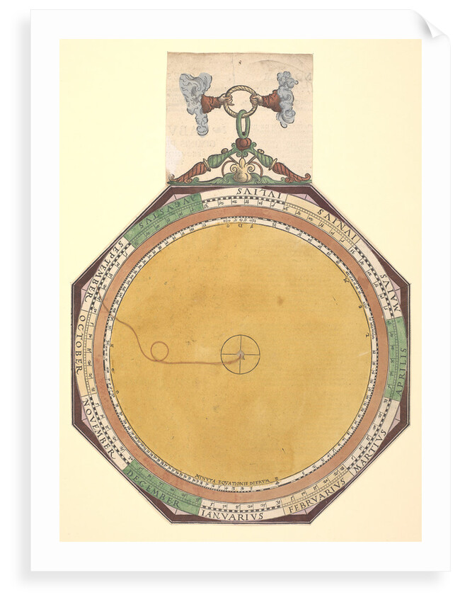 Volvelle to demonstrate the inequality of calendar days and the time comparison by Peter Apian